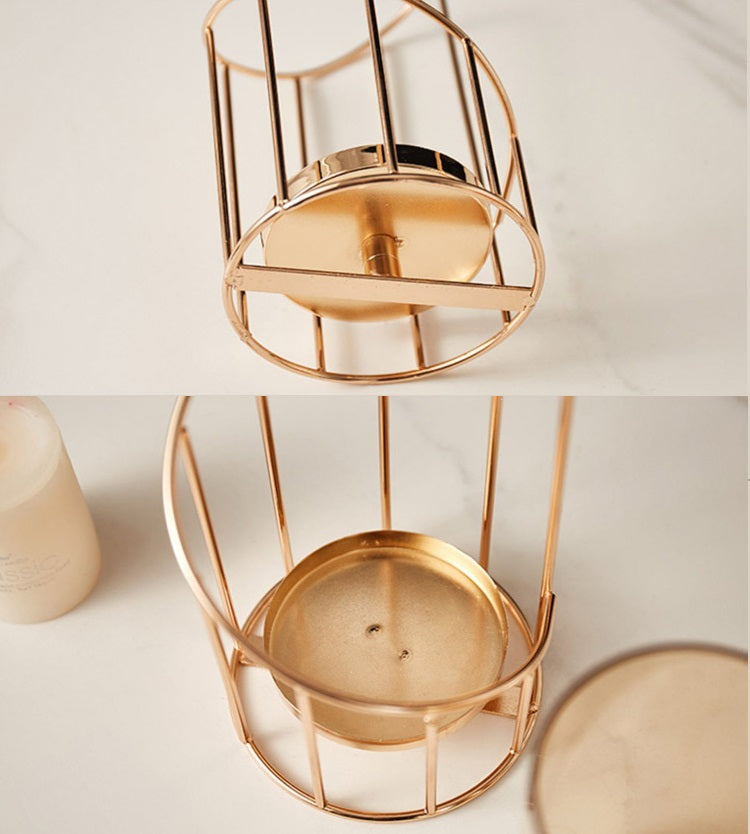 Bulk 1pc Golden Glass Flower Vase With Metal Frame Modern Geometric Candle Holders Wedding Home Decoration For Office Room Decor Home Decor Wholesale