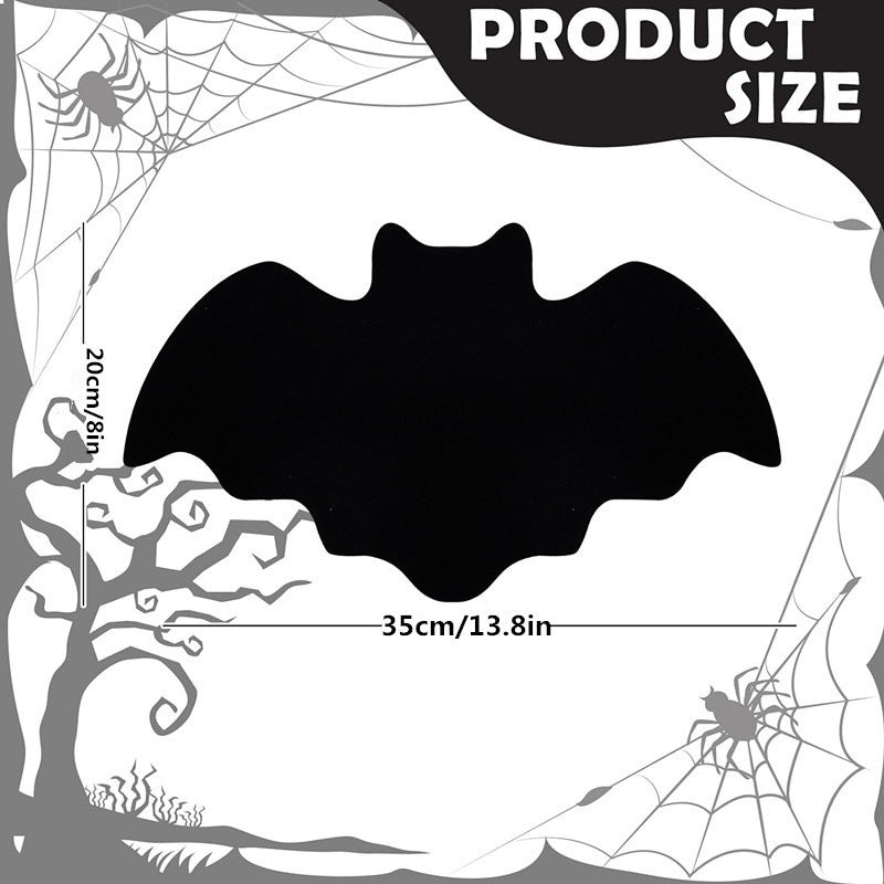 Halloween Felt Bat Placemats & Spider Web Coasters - 10-Piece Set Non-Slip Heat-Resistant Table Decor