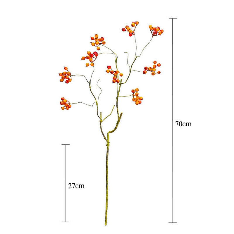 Artificial Berry Bush with 9 Blooms, Red Holly & Wild Berries, 28" Tall, Foam Material, for Home Decor, Weddings & Events
