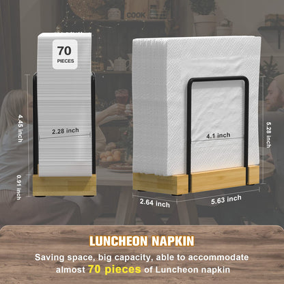 Bulk Table Napkin Holder 2025 Set Bamboo Iron Combo 3 in 1 Organizer Anti-Tip Base Commercial Kitchens Rustic Weddings Wholesale