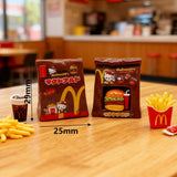 10Pcs 3D Mini McDonald's Hamburger Paper Bag Resin Charms | Wedding Decor for Dessert Table & Miniature Wedding Scene
