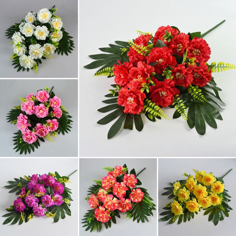 Artificial Peony Bush with 12 Blooms, Silk-Like Fabric, 20" Tall, Modern Style for Weddings, Home Decor, and Events