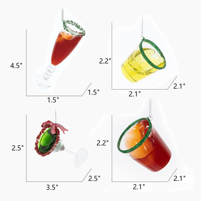 10 Pcs Christmas Ornaments Wine Glass Hanging Decorations for Xmas Party Decor