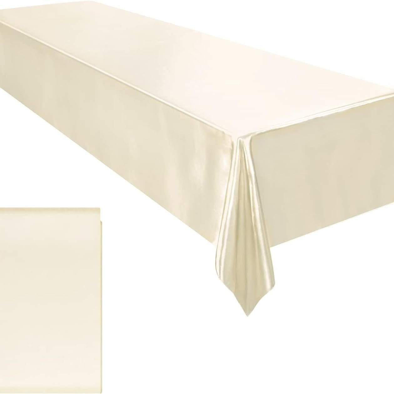 Satin Tablecloth for Weddings & Banquets - Elegant Decoration for Home Dining Room (57" x 102")