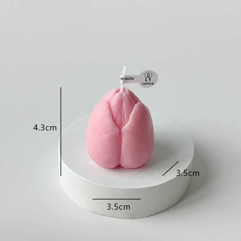 Valentine’s Day Tulip Candle Decor - Romantic Ambiance Accent for V-Day Tables & Bedrooms