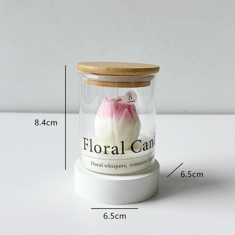 Tulip Shaped Scented Candle (3.31") – Cozy Vibe Floral Candle & Ideal Valentine’s Day Gift