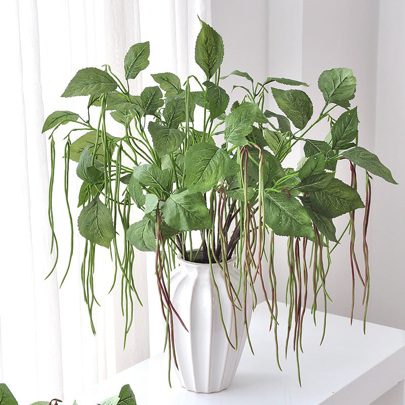 Artificial Long Bean Vine, Single Stem, 37" Green or Red, PVC Material for Home Decor, Wedding, and Events