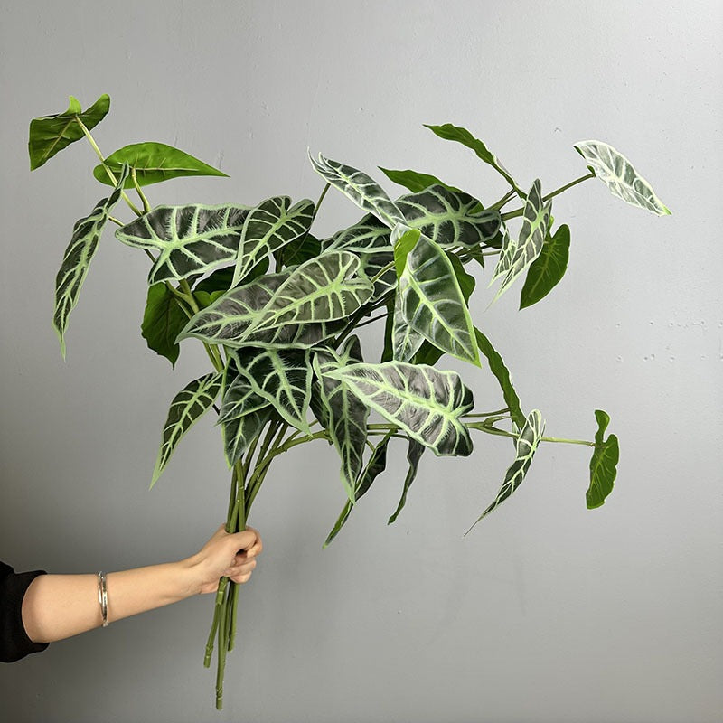 Artificial Begonia Bush, 28" Tall Faux Trout Leaf Begonia Plant for Home Decor, Wedding Centerpieces, and Commercial Displays
