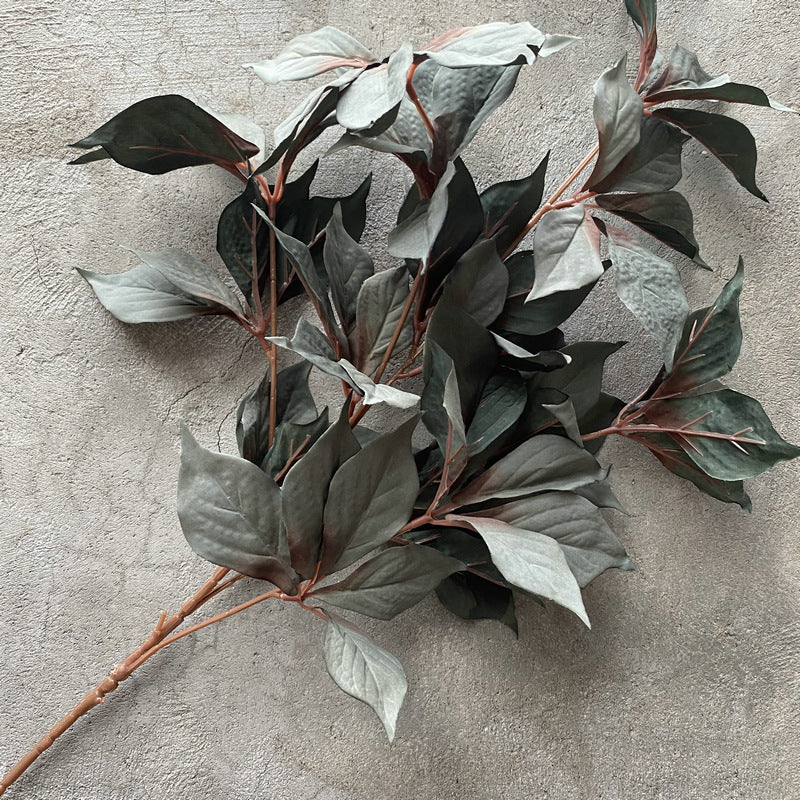 Single Stem Faux Hazel Leaf, 100cm Long, Velvet Fabric, Perfect for Weddings, Home Decor, and Commercial Displays