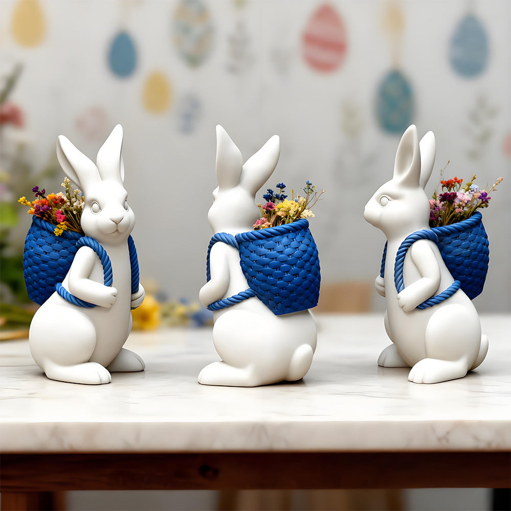 Easter Bunny Basket Silicone Mold - DIY Candle & Resin Craft Mold for Home Decor (3.54in Tall)