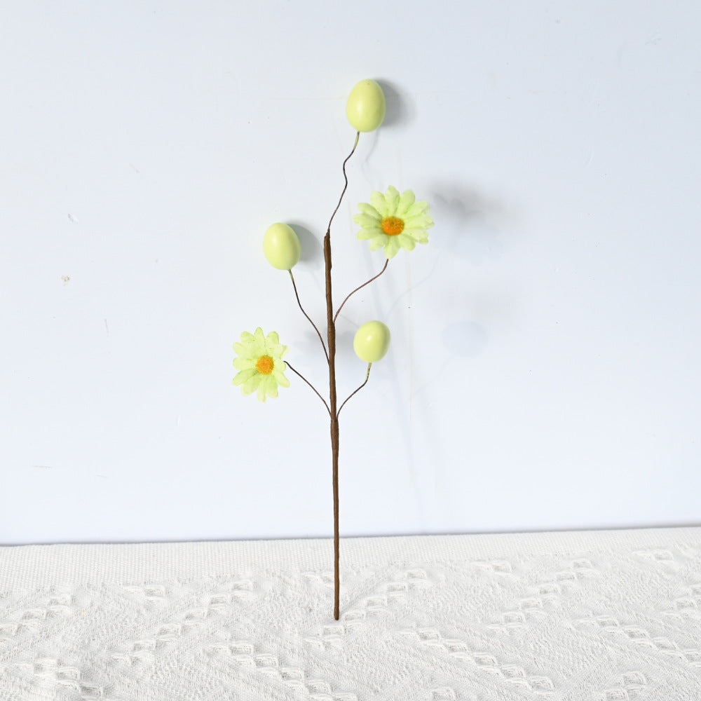 Easter Decor Egg & Wildflower Stem - 11.8" Artificial Insert for Home Decor