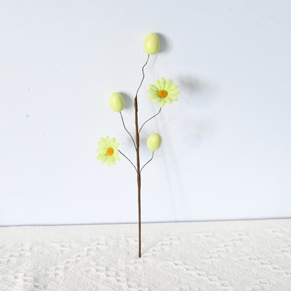Easter Decor Egg & Wildflower Stem - 11.8" Artificial Insert for Home Decor