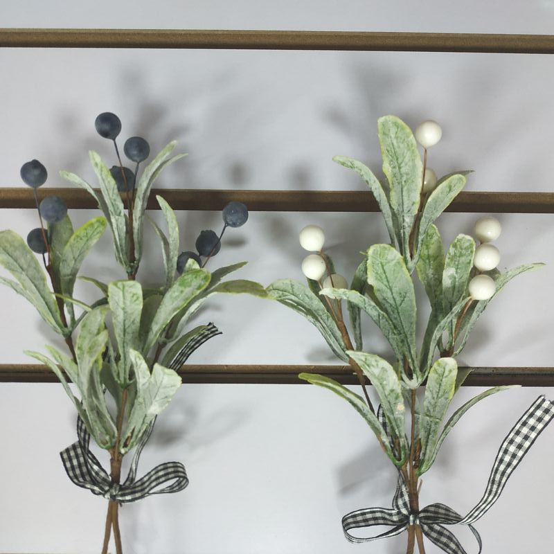 8 Pcs Artificial Mistletoe Stems 12 Inch Green Silk Christmas Decoration