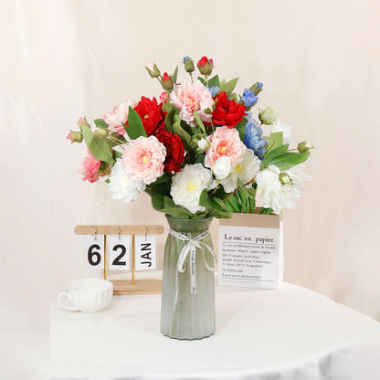 6-Head Peony Artificial Flower Stems - 27.6 Inch 2-Pack | Wedding Decor