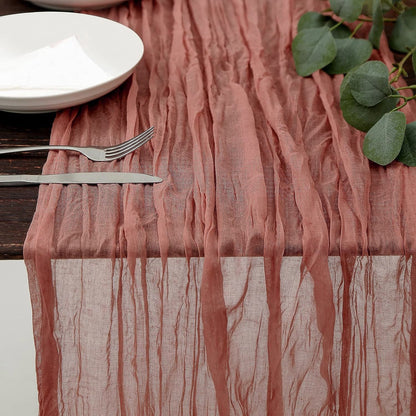 Bulk Cheesecloth Table Runner 2025 Boho 35" Breathable Organic Cotton Table Decor for Summer Wedding Bridal Shower Boho Party Wholesale