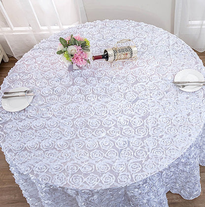 Bulk 47 Inch Round Tablecloths with 3D Floral Wholesale