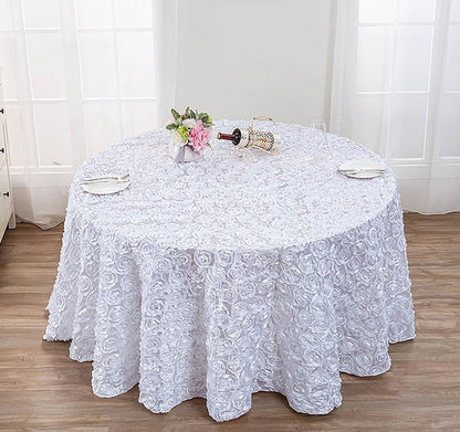 Bulk 47 Inch Round Tablecloths with 3D Floral Wholesale