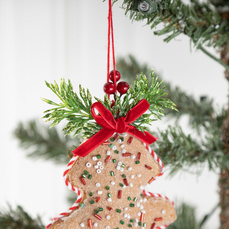 10 Pcs Non-Woven Christmas Tree Star Ornaments with Red Bow Pendant Holiday Decor