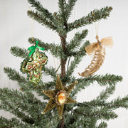 Gold Leaf Cross Hexagon Glass Christmas Ornaments Bulk Pack Holiday Decorations