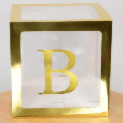 Bulk 4 Pcs Clear Balloon Boxes with Letters for Baby Shower Birthday Party Backdrop Decor Wholesale