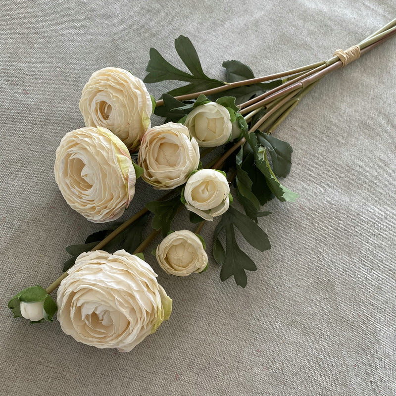Hand-Tied Bouquet of 9 Multi-Layered Lotus Flowers, Faux Silk Floral Arrangement for Weddings, Home Decor, and Events