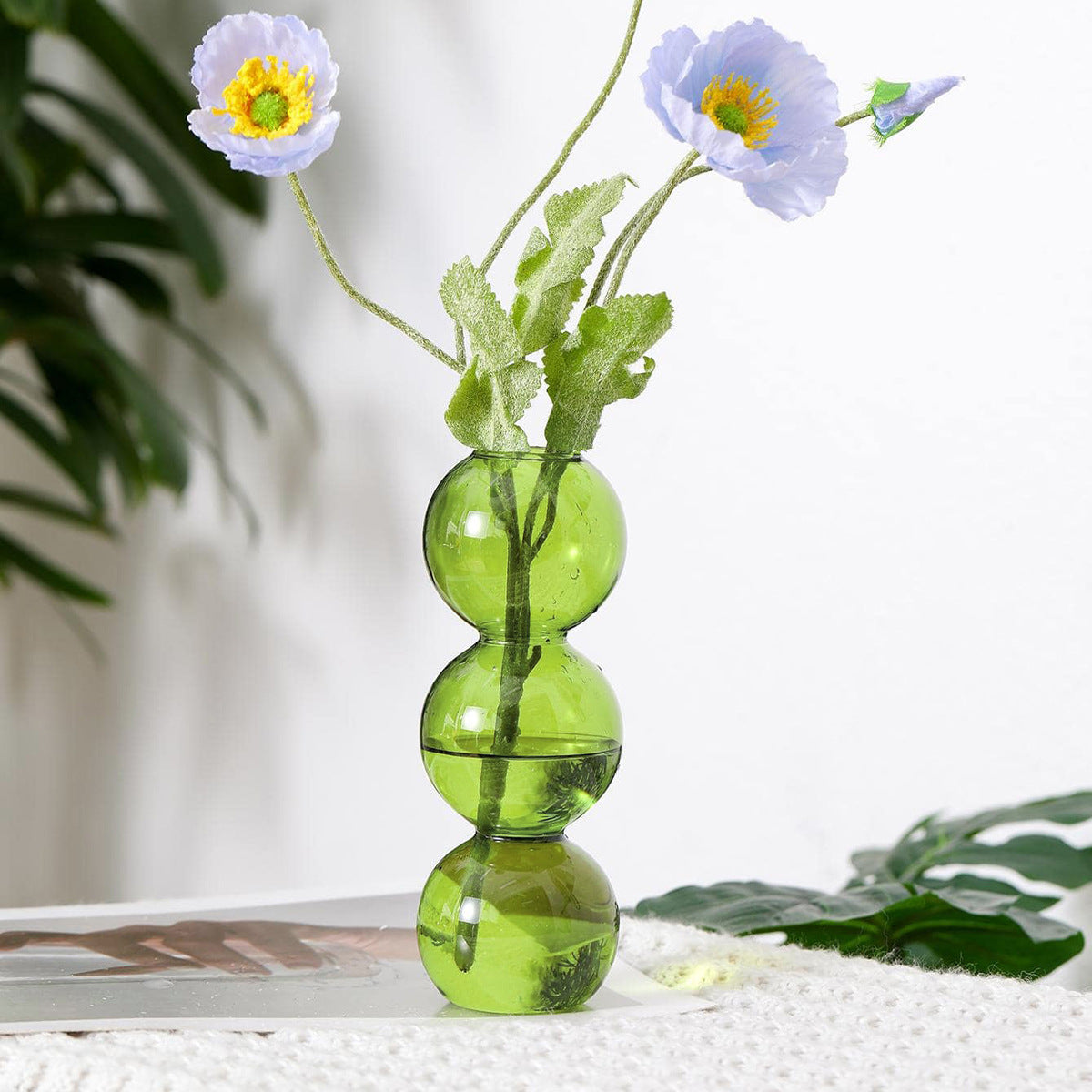 Bulk 2 Pack Hydroponic Flower Vase Transparent Balls Shape Glass Vase for Weddings Party Events Home Decor Wholesale