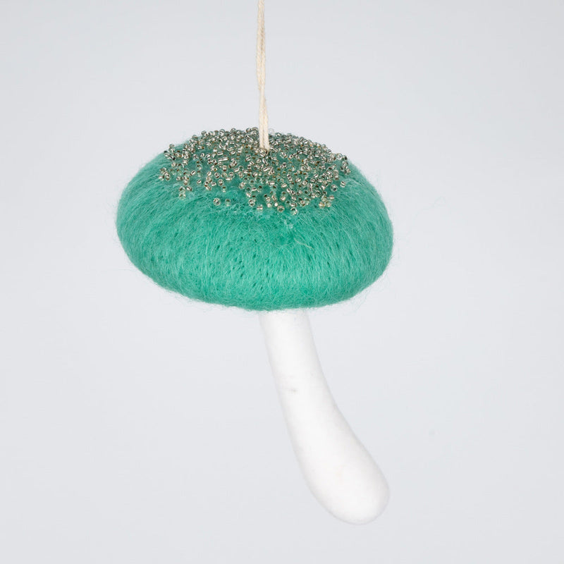 Bulk 12 Pcs Christmas Wool Felt Mushroom Ornaments for Xmas Tree Home Indoor Party Decor