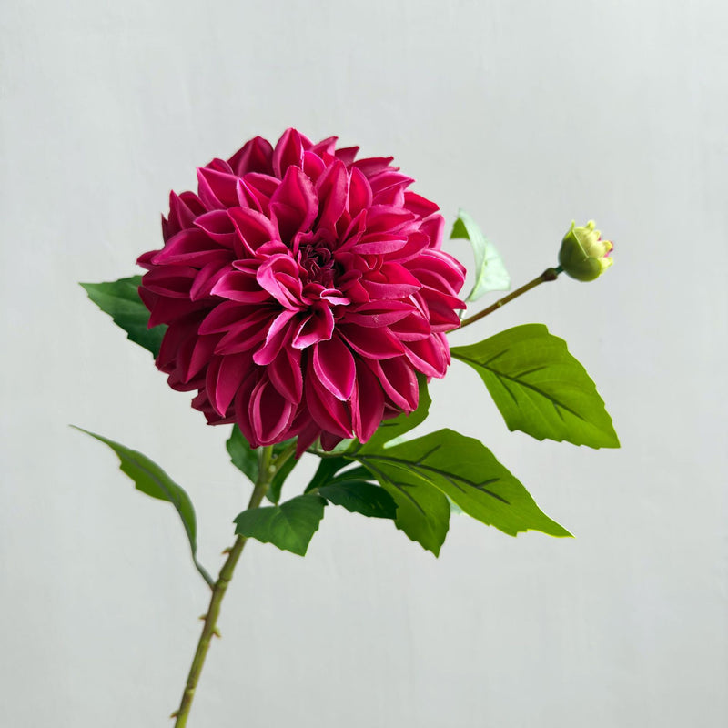 Artificial Dahlia Bush with 2 Blooms, 26" Tall, Silk-Like Fabric, Modern Elegance for Home Decor, Events