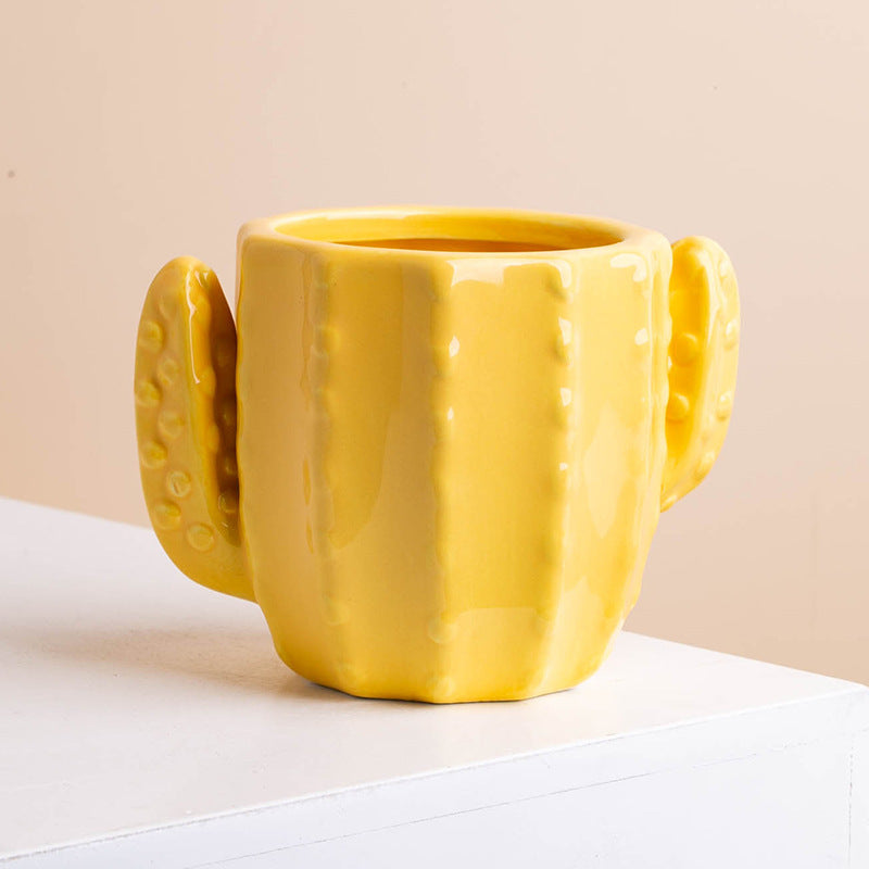 Ceramic Cactus Shaped Flower Vase Planter Pot Bulk Wholesale