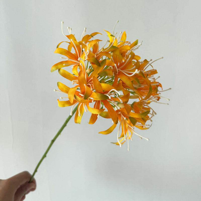 26" Lycoris Radiata Artificial Flower Bush, Retro Faux Silk Decor for Weddings, Events, and Home Styling