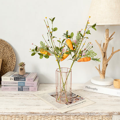 Easter Decor Artificial Carrot Stem - 24.4” Holiday Branch for Home & Valentine’s Decor