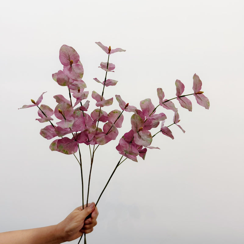 26" Artificial Eucalyptus Bush, Realistic Faux Silver Dollar Gum Leaves for Floral Arrangements, Wedding Decor, Home & Office Styling