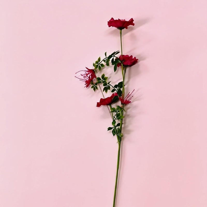 Artificial Cosmos Flower Bush with 6 Blooms, 27.5" Silk-Like Faux Floral, Wedding & Home Decor