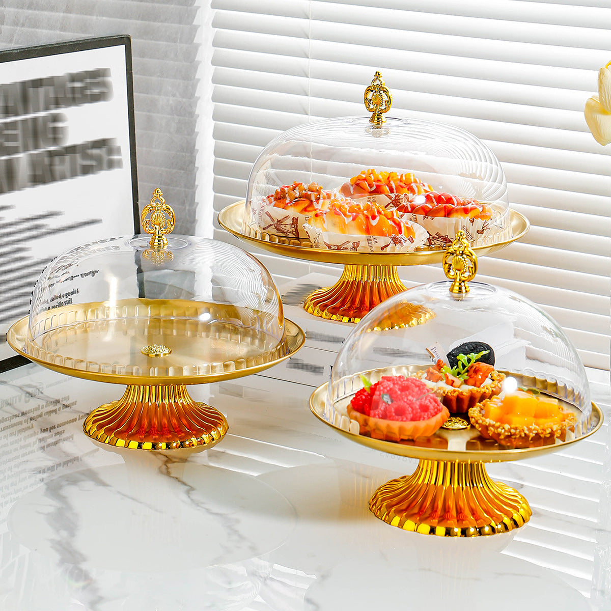 Bulk Cake Plates with Lid Snack Display Rack for Wedding Party Wholesale