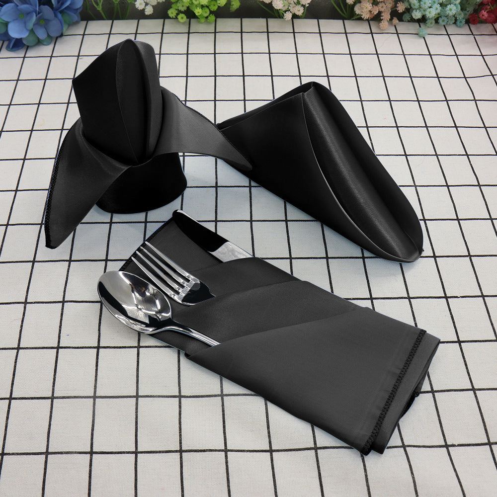 Bulk 25 Pcs Satin Square Napkins for Wedding Banquet Valentine's Day Party Dinner Table Wholesale