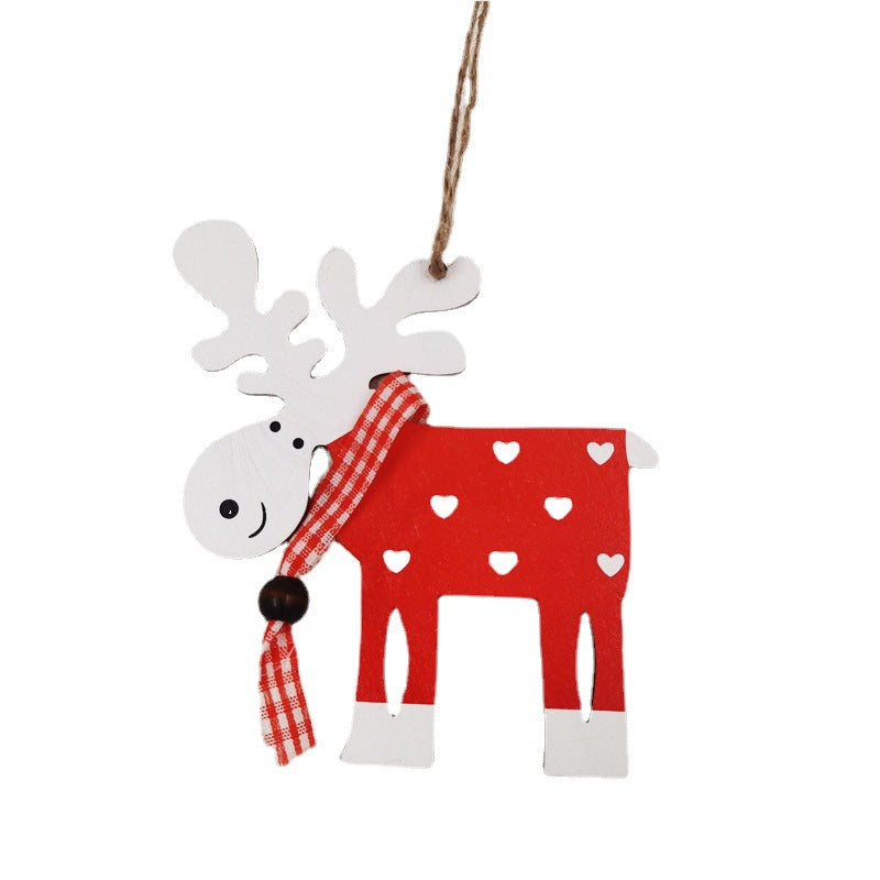 5 Pcs Elk Hanging Ornaments with Rope for Christmas Party Home Decor Bulk Set