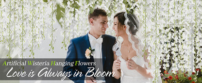 Bulk Wisteria Artificial Flowers 2025 Silk Touch Hanging Vine with UV Protection for Wedding Arch & Garden Party Decor Wholesale