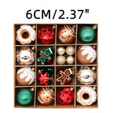 Christmas Ornaments | 42-Piece Red/Green/Gold Premium Painted Christmas Ball Set Tree Decor Plastic Material 9.4"x9.4"x2.37" (24x24x6CM), 400g