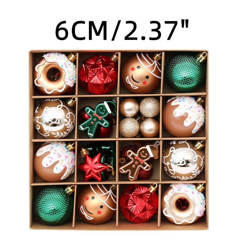 Cross-Border Christmas Ornaments | 42-Piece Red/Green/Gold Painted Christmas Ball Set Tree Decorations 9.4"x9.4"x2.37" (24x24x6CM) 400g