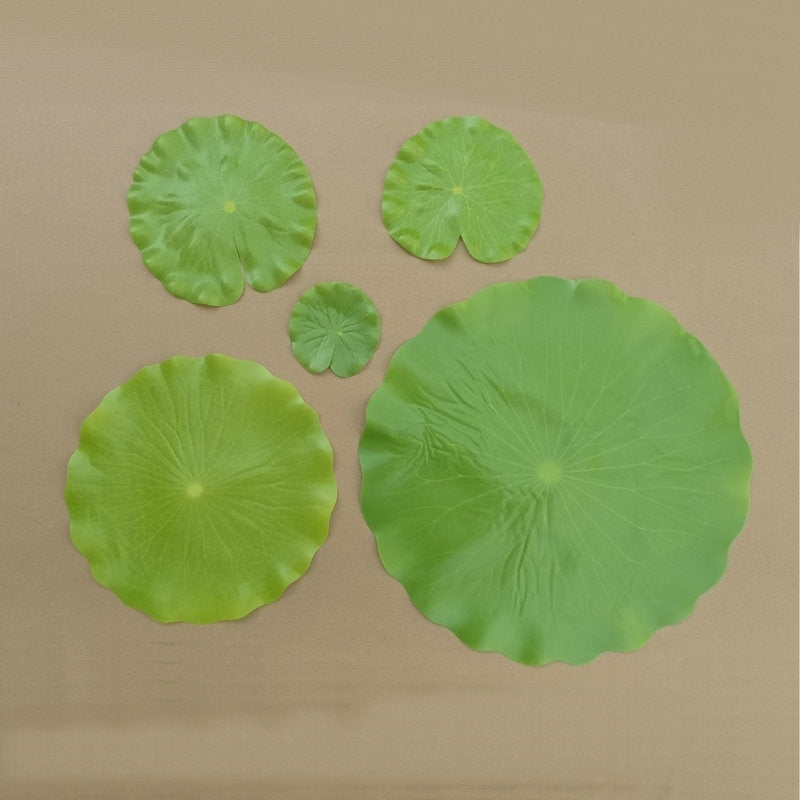 Artificial Lotus Leaf Single Stem, Realistic Plastic Decor for Home, Office or Outdoor, 16" Long