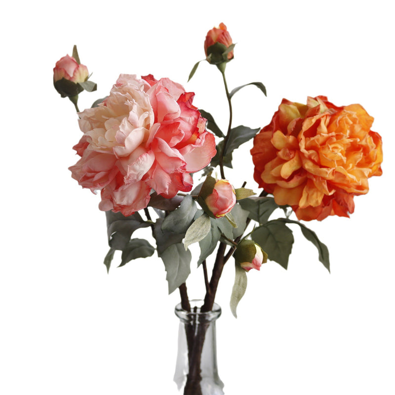 Luxury Peony Bush Artificial Flowers, Real Touch Silk Peonies, 24" Tall with 4 Blooms, Wedding & Home Decor, Bulk Discount Available