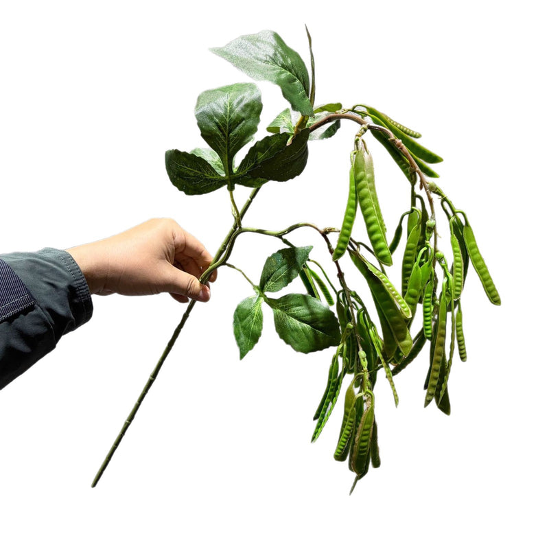 Artificial Pea Plant Bush, Faux Greenery Pea Pod Branch for Wedding Aisle, Floral Arrangements, Home and Window Display