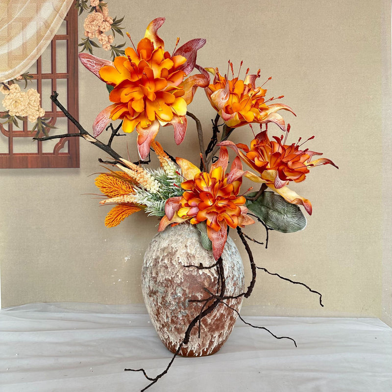 Artificial Wildflower Single Stem with 2 Blooms, 37" Tall Foam Floral for Home Decor, Weddings & Commercial Displays