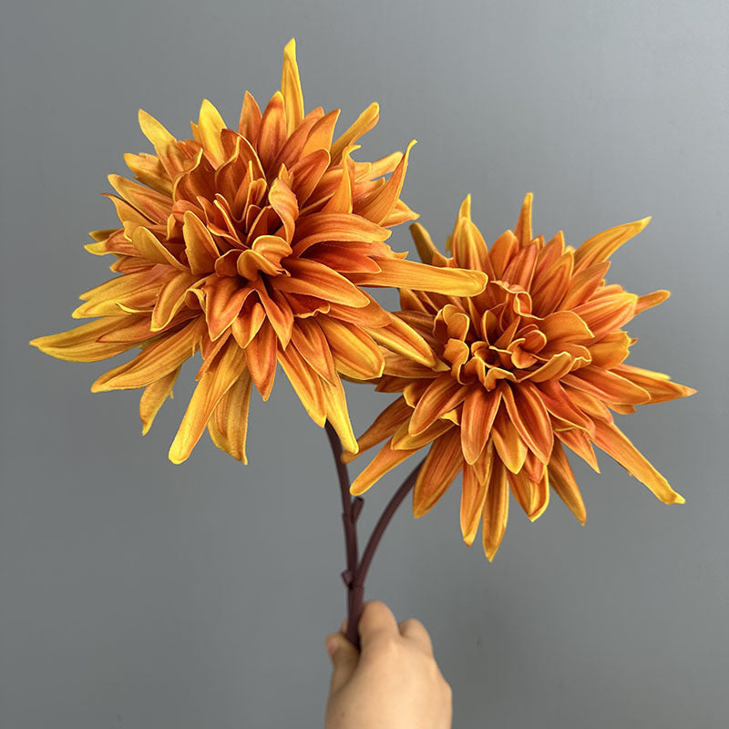 Single Stem PU Chrysanthemum Artificial Flower, 24" Realistic Floral for Weddings, Home & Commercial Decor