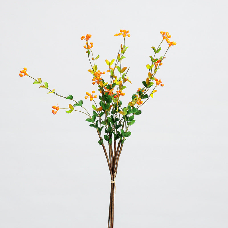 Artificial Berry Bouquet, Set of 6 Stems with 18 Blooms, 20" Long, Foam Material for Home Decor & Floral Arrangements