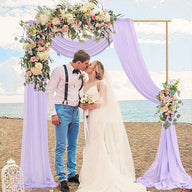 White Sheer Wedding Backdrop Fabric - Outdoor Wedding Arch Decor for Party & Ceremony