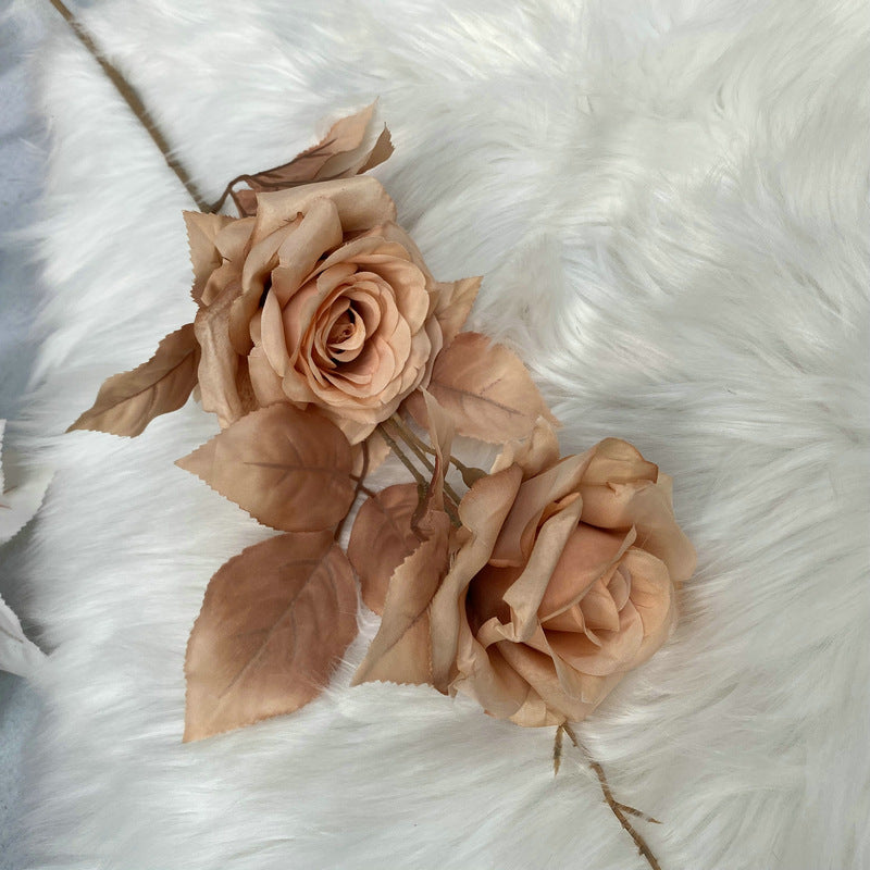 Single Stem Alice Rose with 2 Blooms, 31" Tall, Silk-Like Fabric, Perfect for Weddings, Home Decor & Events