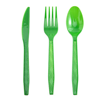Bulk 60 Pcs Disposable Tableware Set Plastic Colored Knives Forks Spoons Set Wholesale