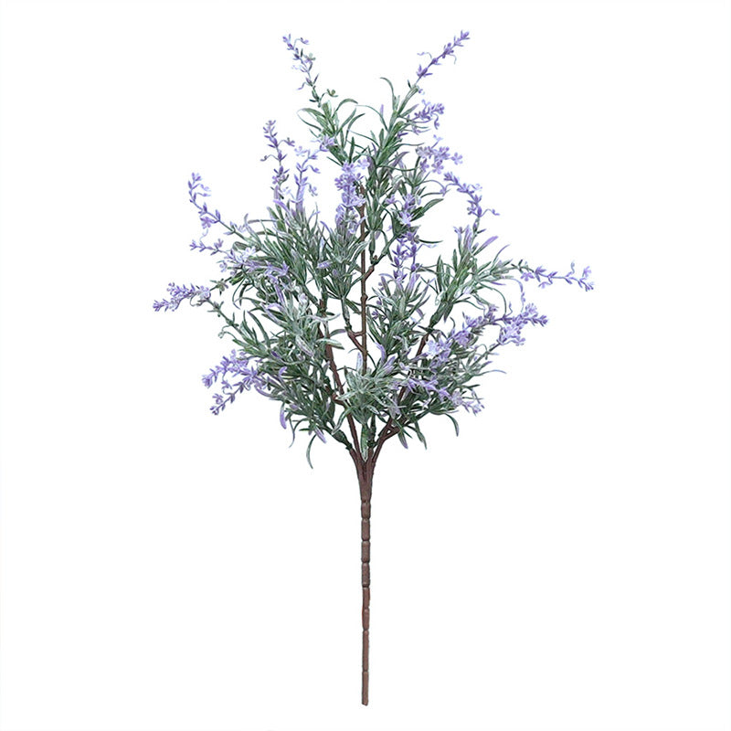 Artificial Lavender & Water Grass Stems, Single Stem with Natural Look, 18.5" for Weddings, Home & Office Decor