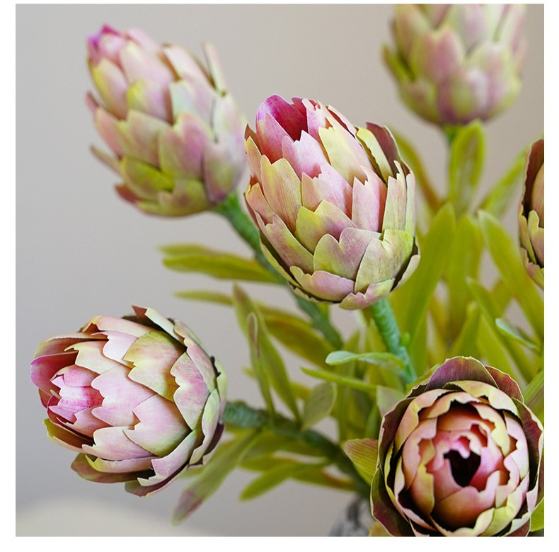 22 Inch Faux Artichoke Fruit Stem Bulk Quantity Artificial Plant Decor